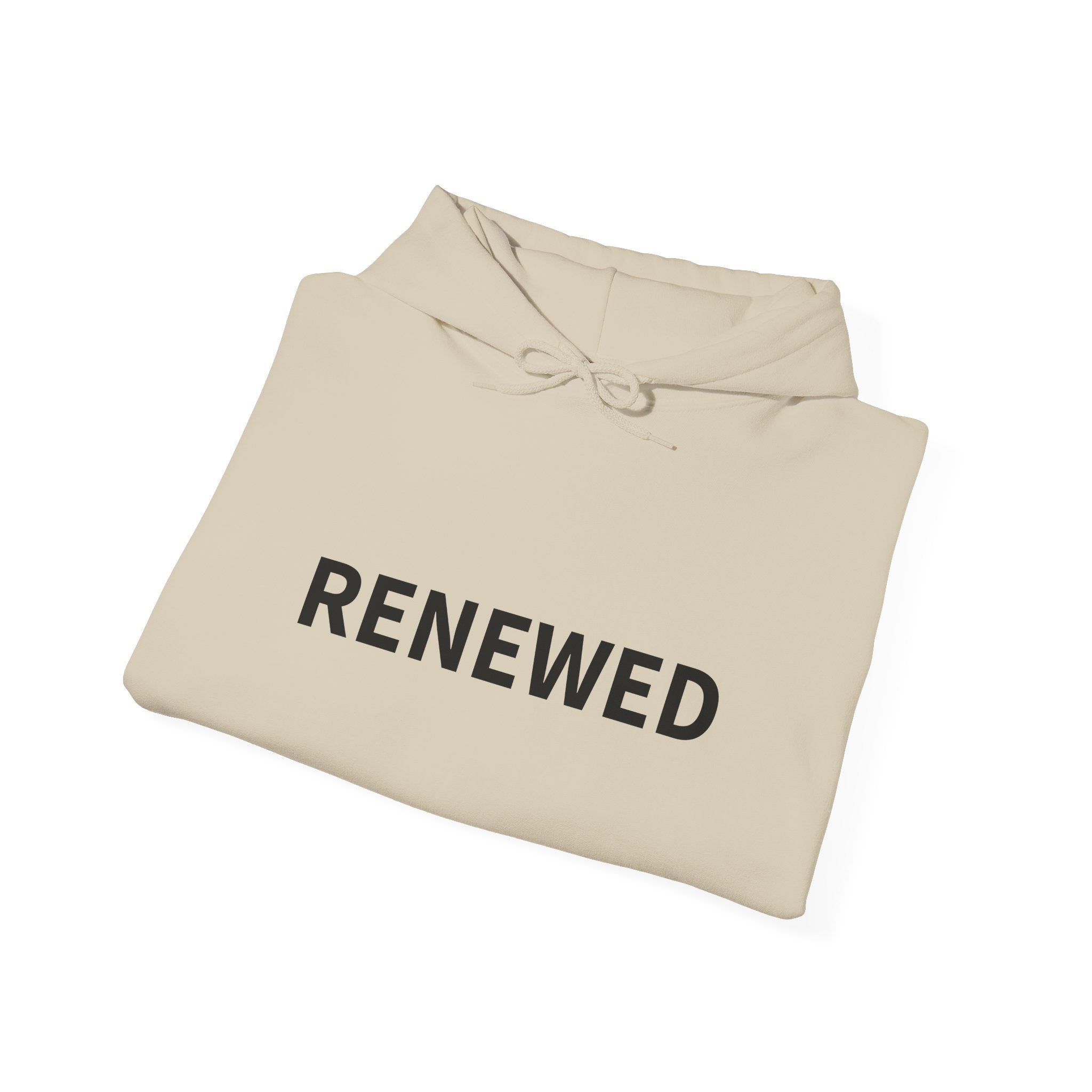 Renewed Hoodie | Unrenewed → Renewed back print, Do Not Conform sleeve
